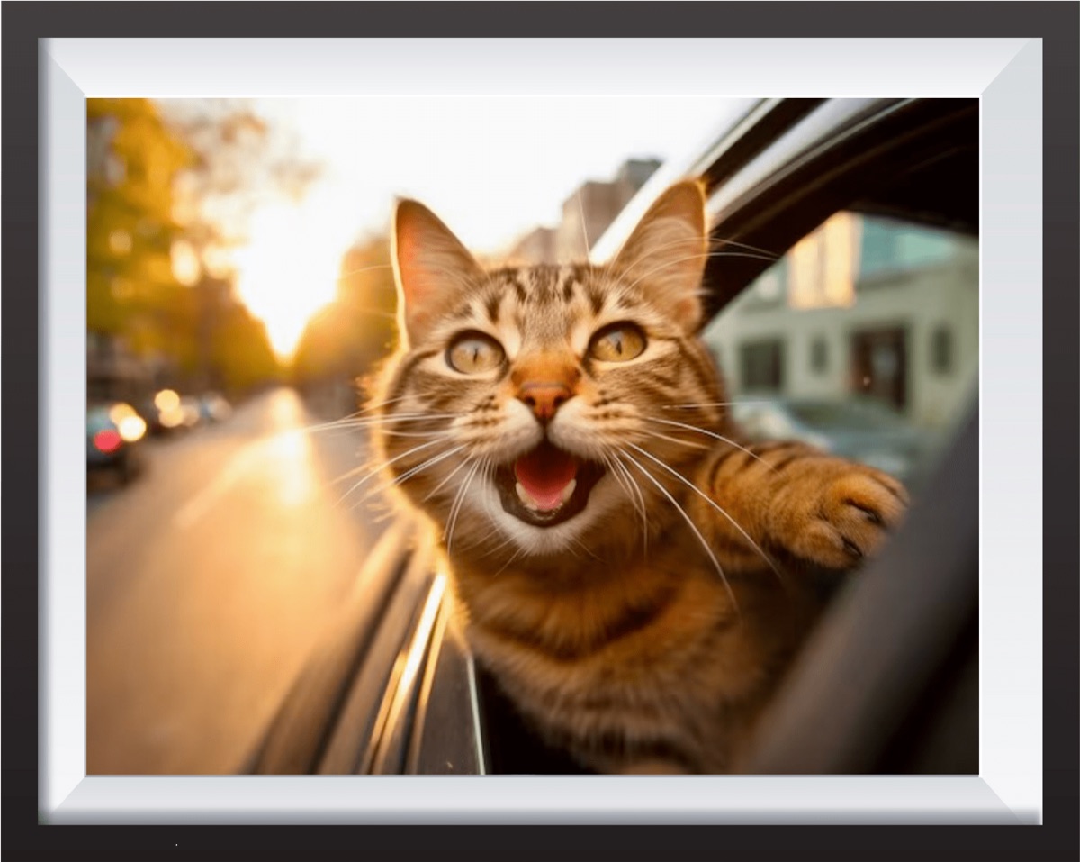 Chat transporté en taxi animalier